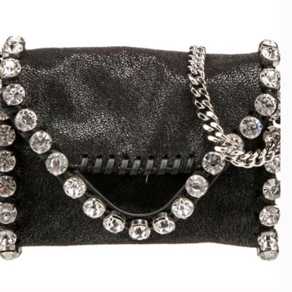 *Stella McCartney* Vegan Metallic Suede *Crstal-Studded* Mini Crossbody … - Picture 4 of 8